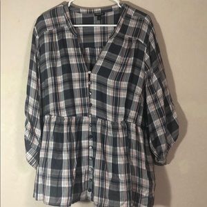TORRID GAUZE SMOCKED BLOUSE